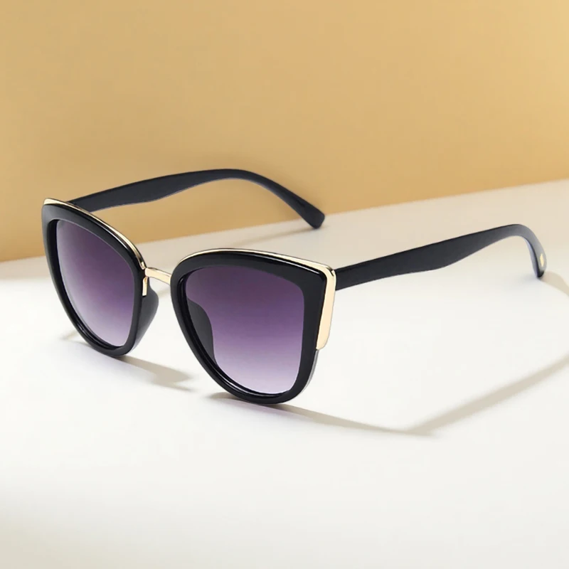 Klassische Cateye Frauen Sonnenbrille Vintage Anti-glare Cat Eye Sonnenbrille Weibliche Mode Leopard Driving Shades UV400