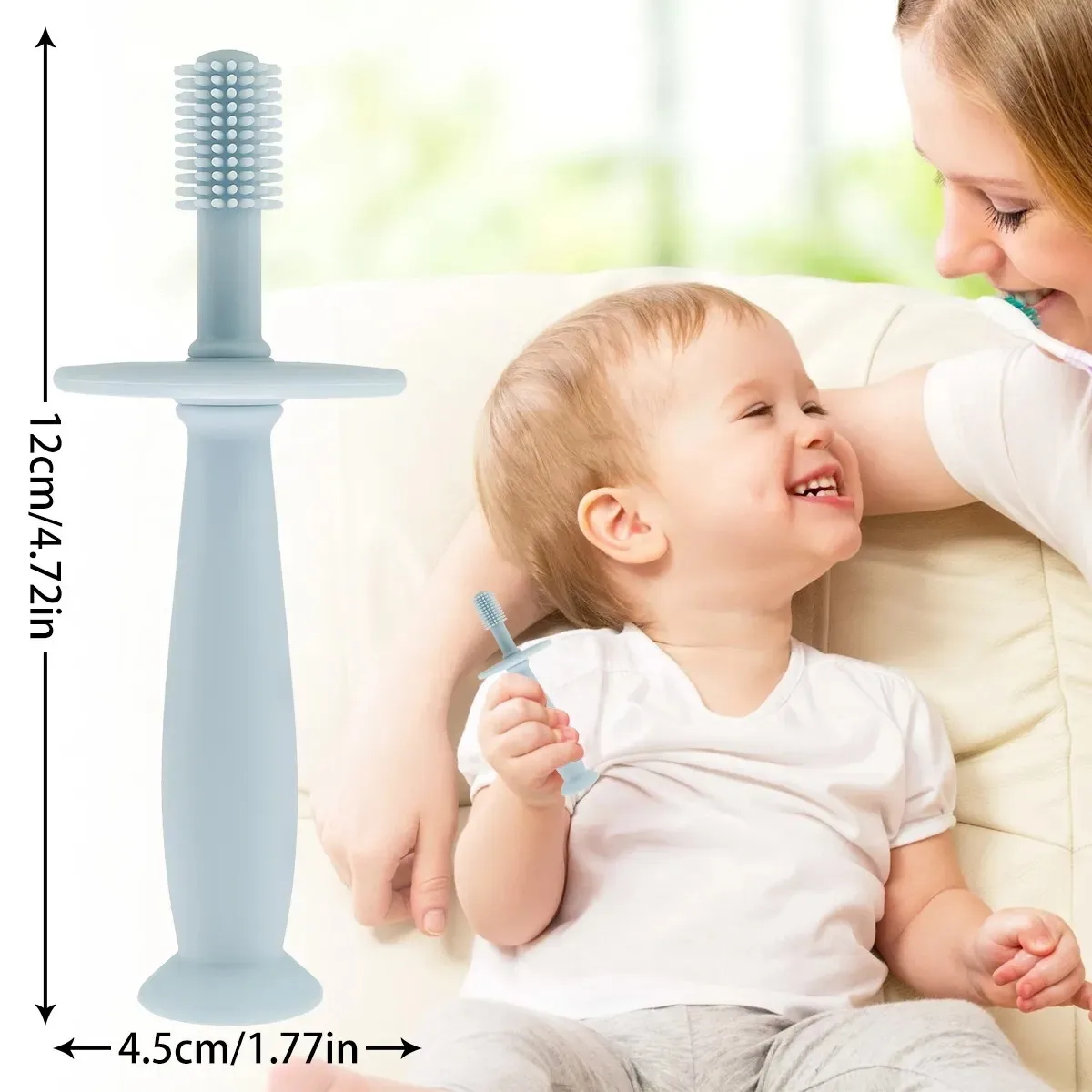 1pcs Baby Toothbrush Edible Silicone Soft Bristles Clean Teeth 360-degree Rotation Baby Brushing Tools Training Teeth Cute Gift