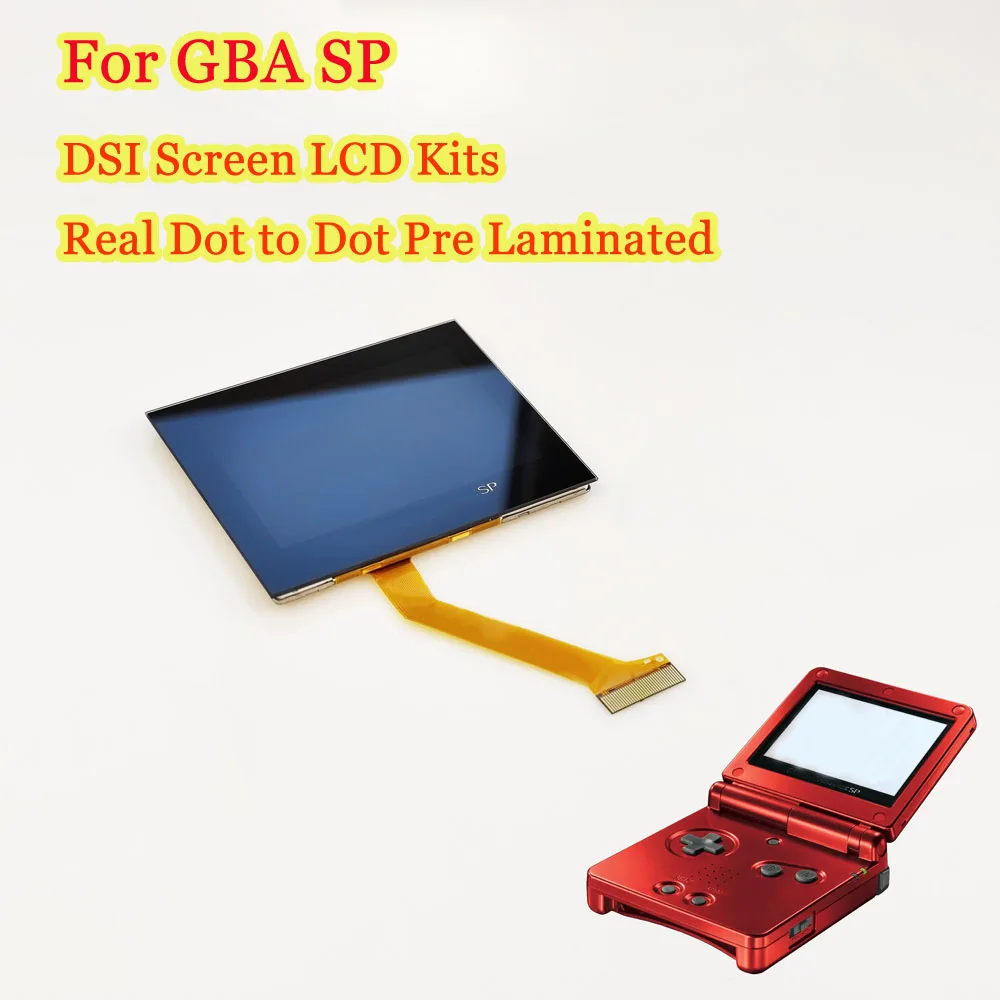 

2023 DSI V3 комплекты предварительно ламинированных ЖК-экранов для GBA SP реальная физическая точка-точка DSI подсветка яркость комплекты ЖК-экранов комплекты для GBASP