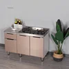 Modern Assembled Kitchen Cabinets for Rental House Economical Stainless Steel Kitchen Island Storage Cabinets Kitchen Furniture 4