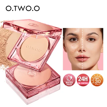 O.TW O.O 페이스 파우더 오일 컨트롤, 24 시간 SPF 30 PA +++, 롱래스팅, 방수 매트, 페이스 메이크업, 화장품 세팅, 콤팩트 파우더
