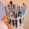 Plastic Pink White Makeup Brush Storage Rack Make-up Tool Box Cosmetic Storage Shelf Pen Storage Box Table Organizer 3