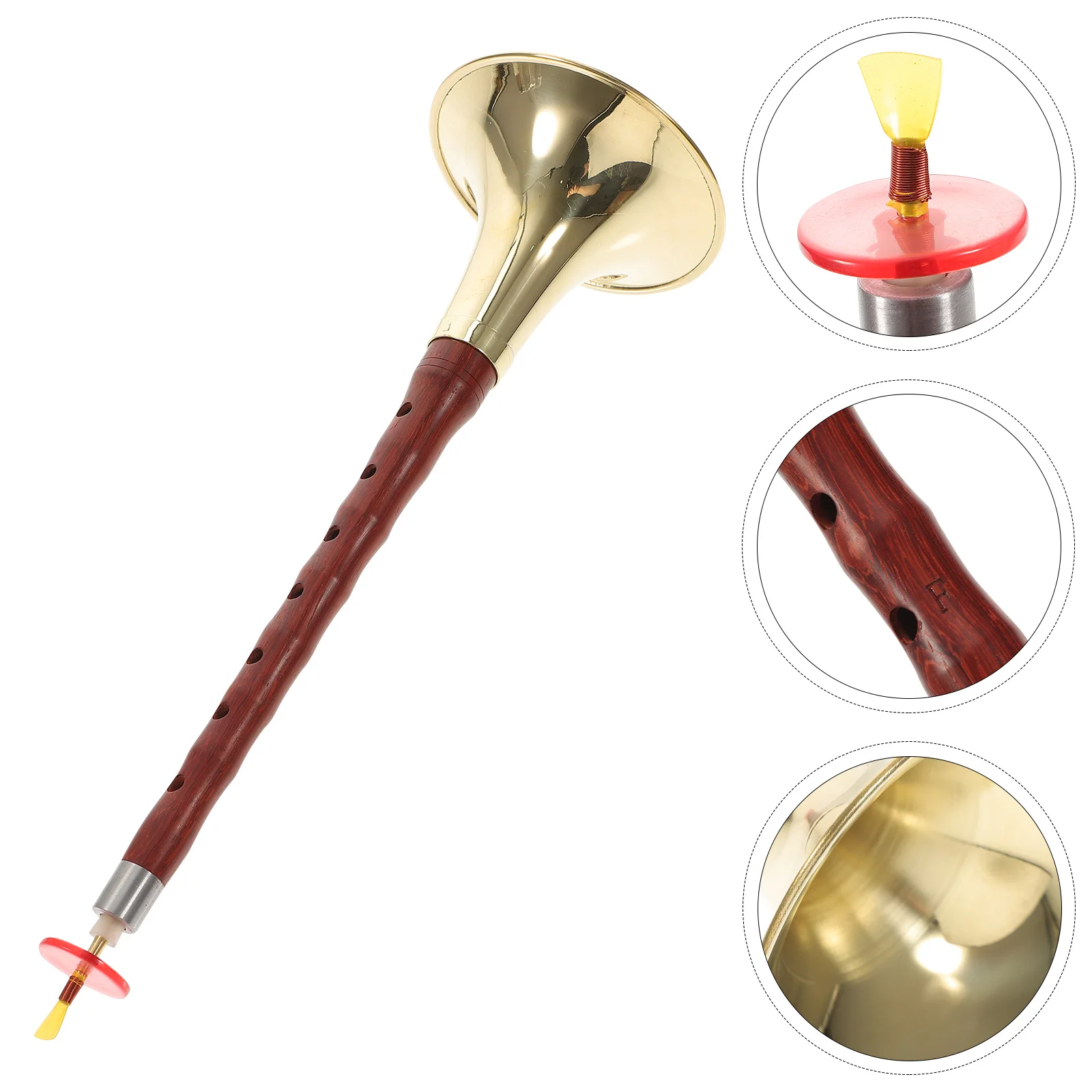 

Chinese Traditional Trumpet Suona Horn Sandalwood Suona Instrument Ethnic Wind Instrument Beginner Use, Key of