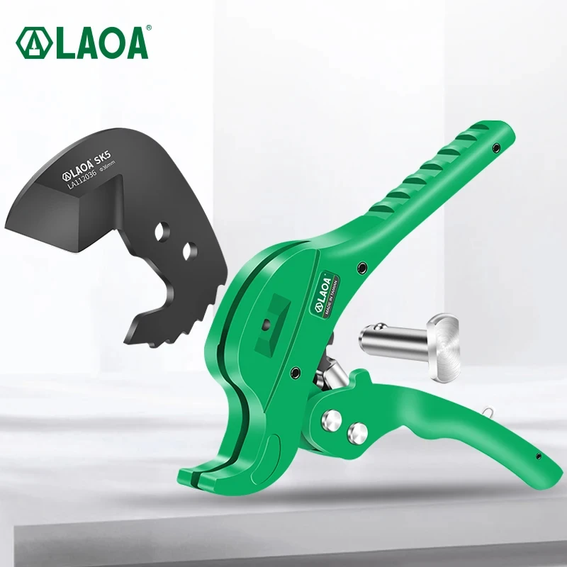 LAOA PVC Pipe Cutter 36mm Aluminum Alloy Body Ratchet Scissors Tube Hose Plastic Pipes PVC/PE/VE Cutting Plumbing Hand Tools 3