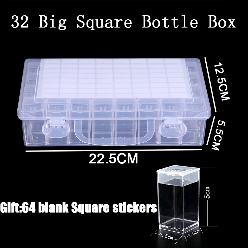 Clear Plastic Bead Storage Containers Set with 32/60/40 Pieces Transparent  Bottles Storage Jars Diamond Painting Accessory Box - AliExpress