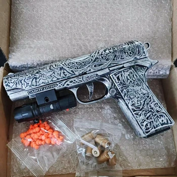 Craved M1911 Shell Throwing Pistol Continuous Firing Airsoft Blowback Empty Hanging Toy Gun Outdoor CS Weapon for Boys Adult 1