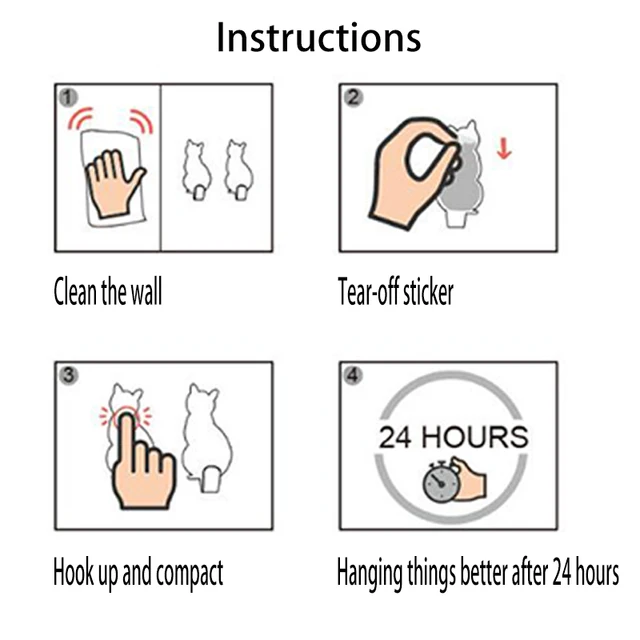 2 Db Aranyos Macska Alakú Falra Szerelhető Rozsdamentes Kulccsal Tartó Dekoratív Acél Akasztók Kulcsok Fogas Háztartási Horog Törülközőtartók - Image 6