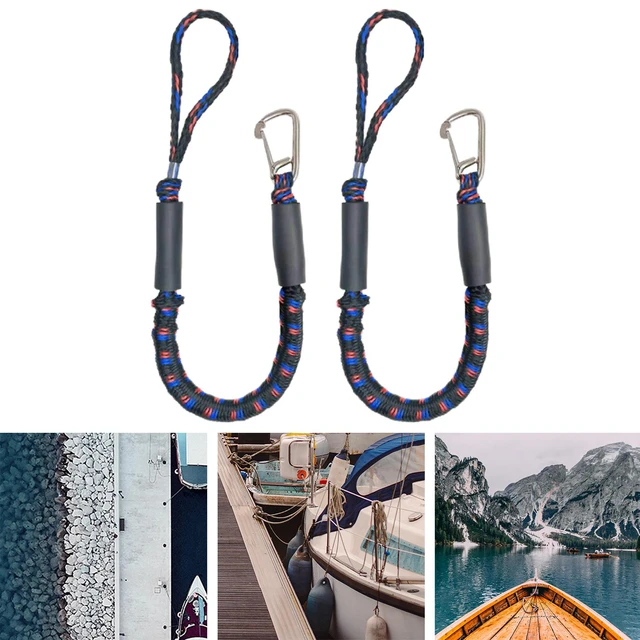 4FT Boat Docking Rope With Hooks Bungee Dock Line Elastic Rope Accessories  for Boat Kayak Jet Skiing - AliExpress