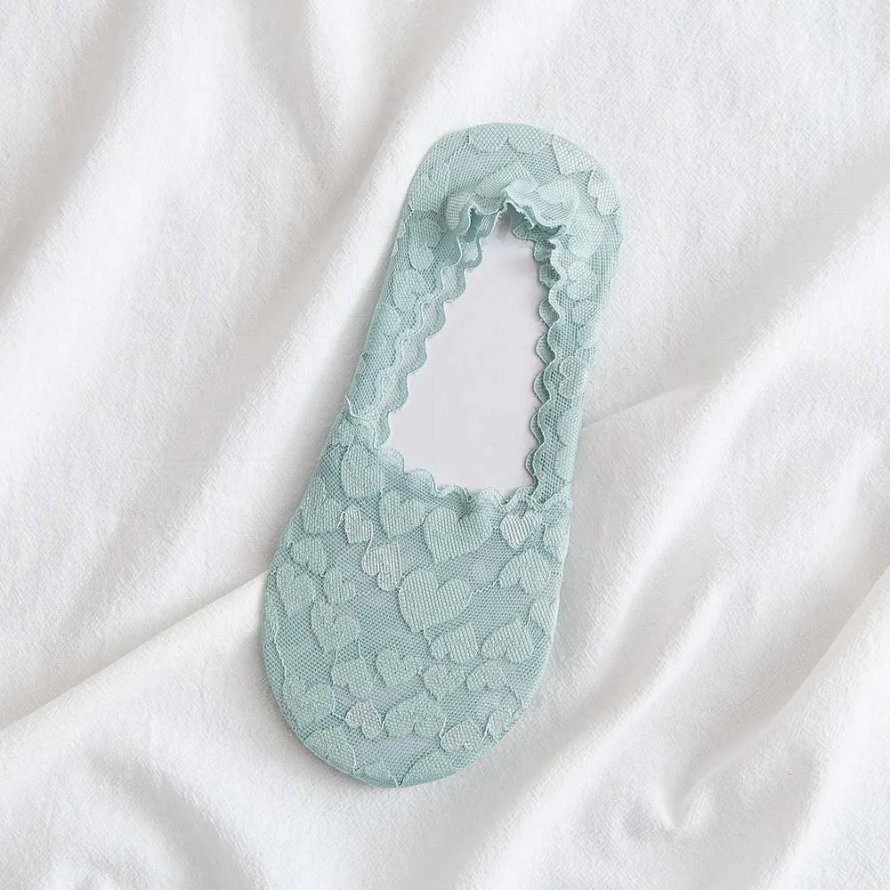 

Носки женские хлопковые тонкие, модные короткие Нескользящие мягкие короткие носки-невидимки с кружевом и цветами, 2 пары, на лето