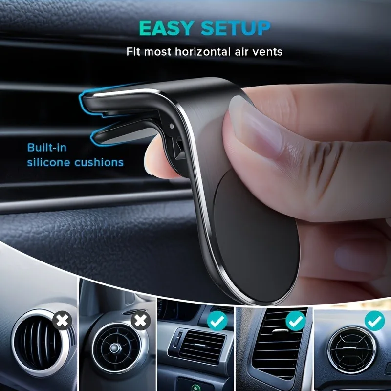 Universal 360° Rotating Magnetic Car Phone Holder with Air Vent Clip