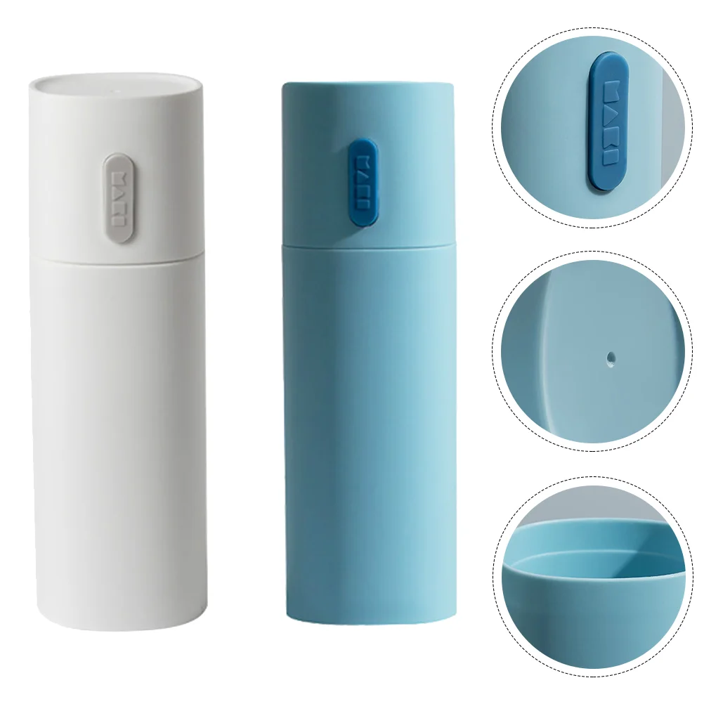 

2 Pcs Travel Toothbrush Toothpaste Cup Holder Storage Box Container Tpr Case Outdoor