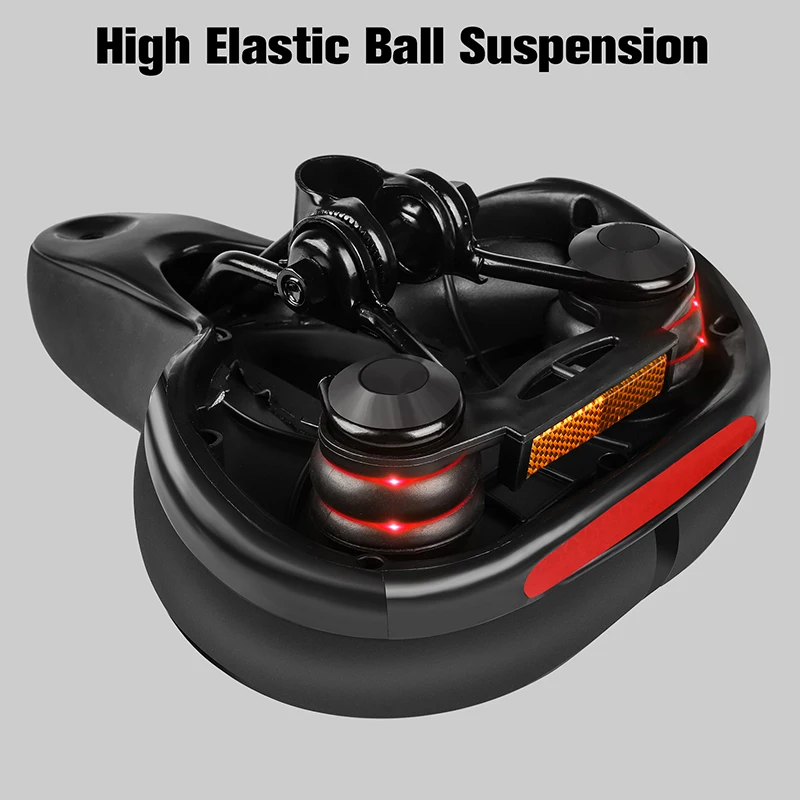 WEST BIKING Thicken Bike Saddle Comfortable Cycling Reflective Strap Warning Bike Seat Soft Shock Absorption MTB Bicycle Saddle