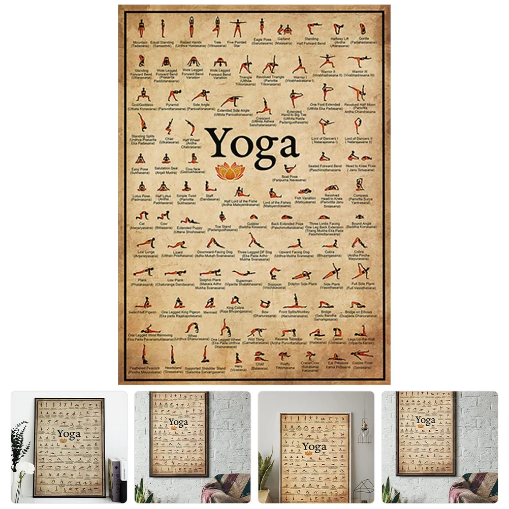 

Home Decor Yoga Poster Decorative Wall Canvas Picture Posture Paintings Replaceable Room Accessory Fitness