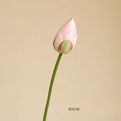 Artificial Lotus Arrangement with Lotus Leaves and Pods - Chinese Zen Home Decor & Landscaping Silk Flowers, 85cm (Lotus bud light pink)
