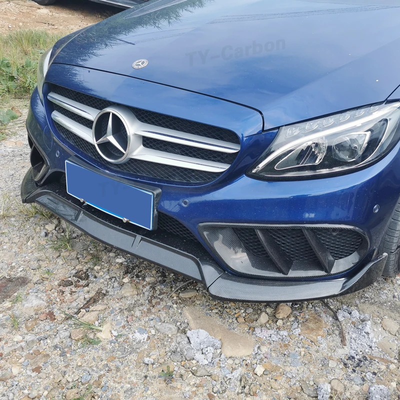Carbon Fiber Front Bumper Air Vent Outlet Cover Trim Fog Lamp Frame Parts For Benz W205 C43 C180 C200 Sport 2015- car exterior accessories