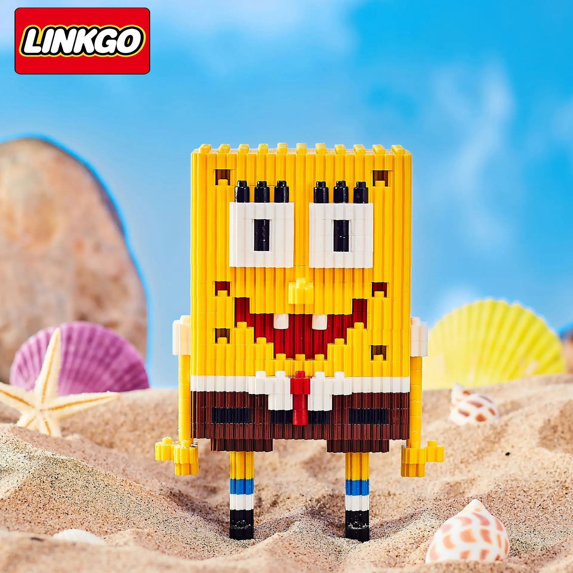 Linkgo Sanrio Micro Building Blocks SpongeBob Melody Cinnamoroll Mike Winnie The Pooh Mini Brick Figure Toy For Christmas 5