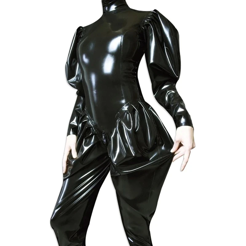 Crotchless bodysuit with restraints & chain - Hooked on You