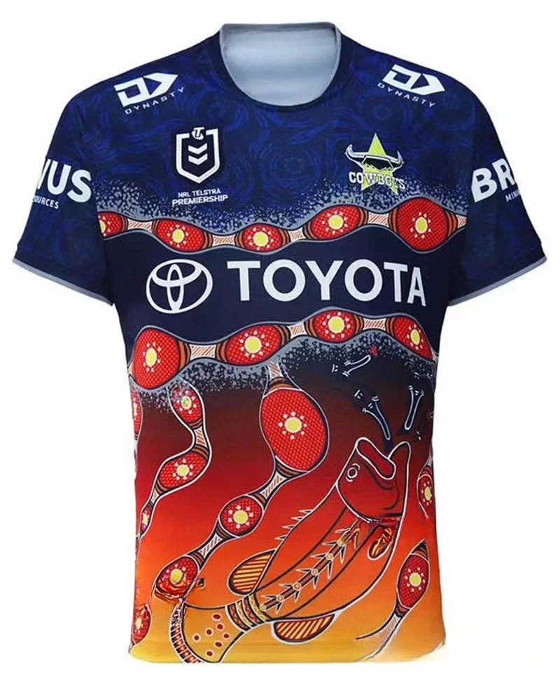 NRL Melbourne Cougars Cowboys Seahawks St George Roosters Aboriginal Rugby Jerseys Men's Women's T-Shirts Kids Tee Clothing 2025 6