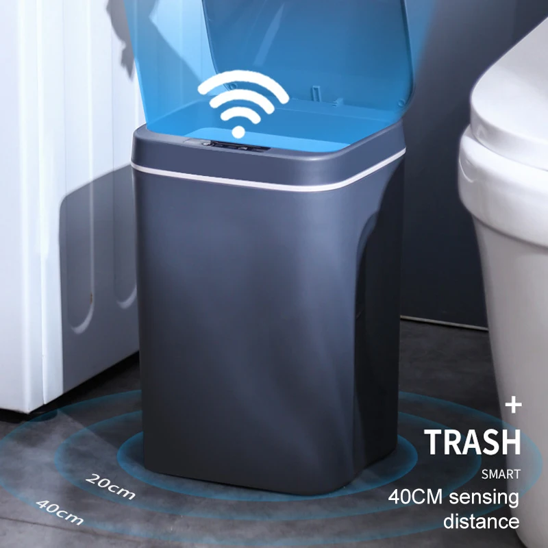 12-16L Smart Trash Can Trash Can Automatic Sensor Dustbin Electric Waste Bin Waterproof Wastebasket For Kitchen Bathroom Recycling Trash