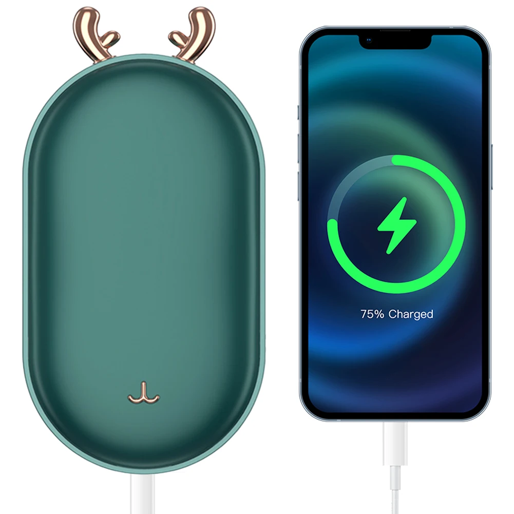 2 in 1 Electric Hand Warmer 5200mAh Power Bank Electric Pocket Heater Portable Hand Warmer Hunting Golf Camping Gear Warm Gifts