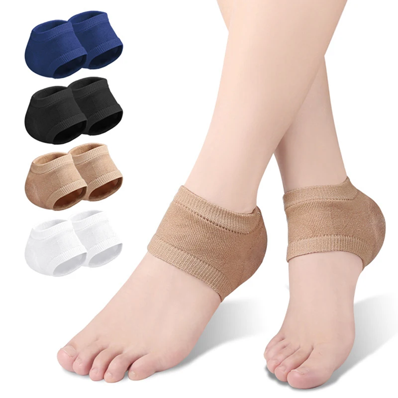 

Gel Silicone Heel Protector Sleeve Heel Pads Heel Cups Plantar Fasciitis Support Feet Care Skin Repair Cushion Half-yard Socks
