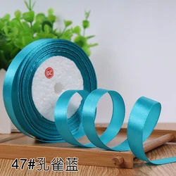 Elegant 15mm Satin Ribbon for DIY Crafts and Decor - 22 Meters (Peacock blue)