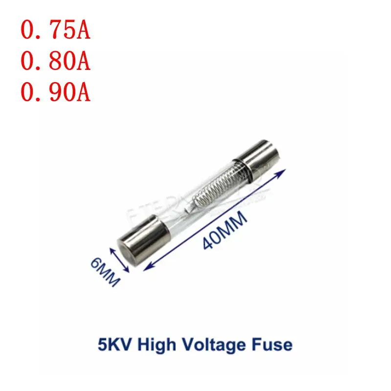 5KV Special Microwave Oven Fuse 6*40mm 0.75A 0.8A 0.9A Glass Tube Fuse