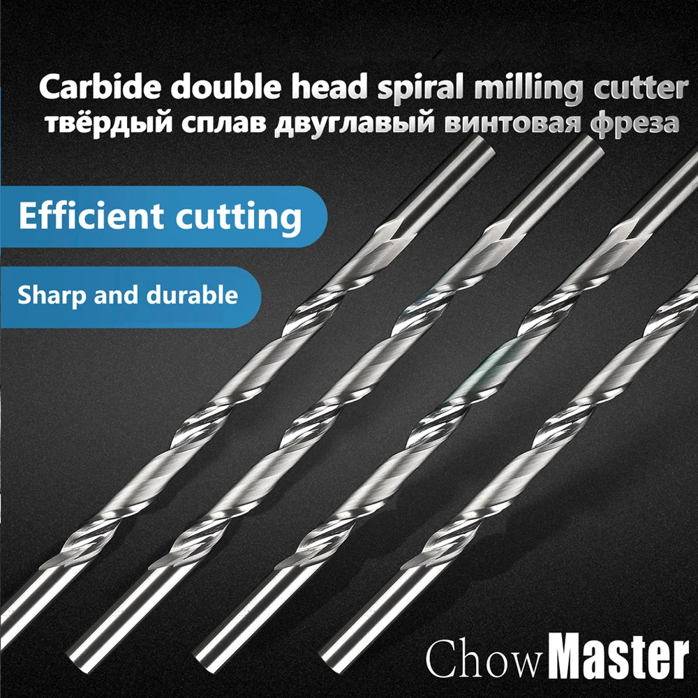 

CNC woodworking cutter single flute helical milling cutter end mill 4/6/8mm handle woodworking cutter CNC trimming cutter
