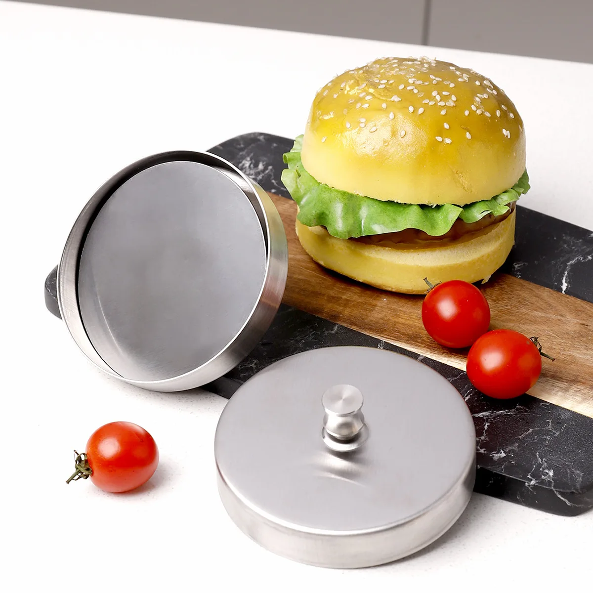 Steel Hamburger Patties Mold Maker Hand Press Tools