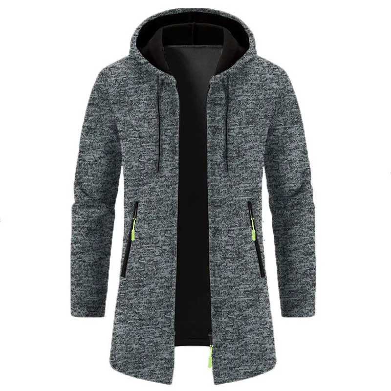 Men's Hoodies SpringAutumn CasualSolid Hooded Zip-Up Sweatshirts LongSleeve Knit Hoodie Men Sweatshirt Streetwear Hoody Cardigan