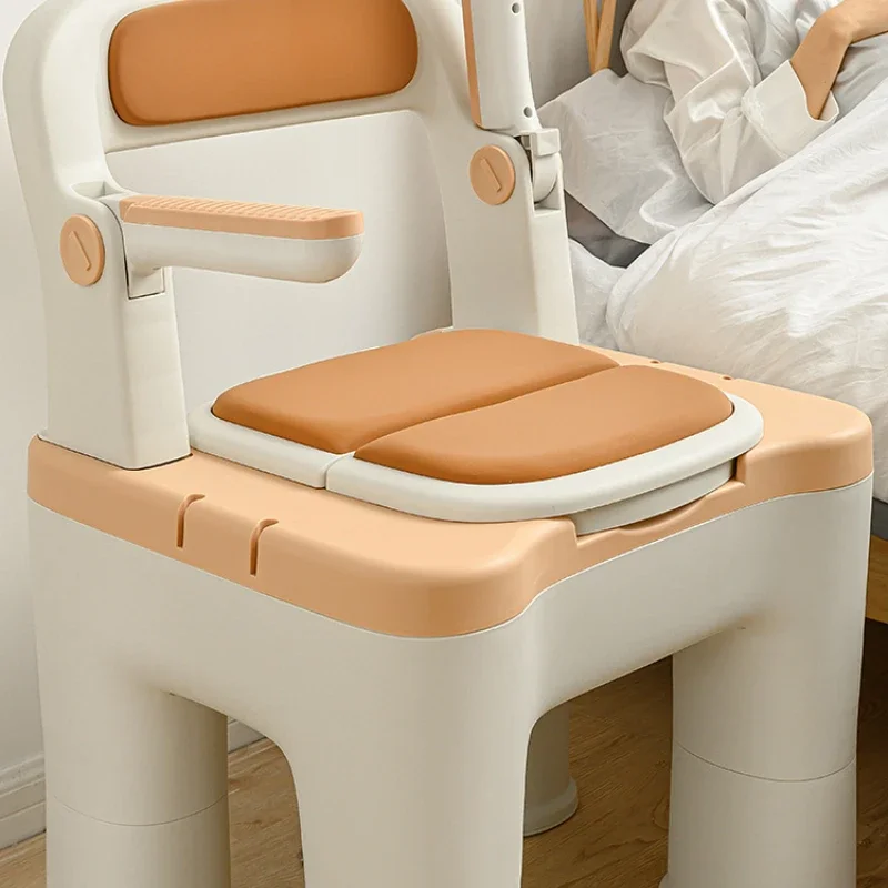 Reinforced Toilet Seat, Indoor Odor-Resistant Stool, Disabled Portable Chair, Elderly Backrest and Armrests, Comfort Seat 3