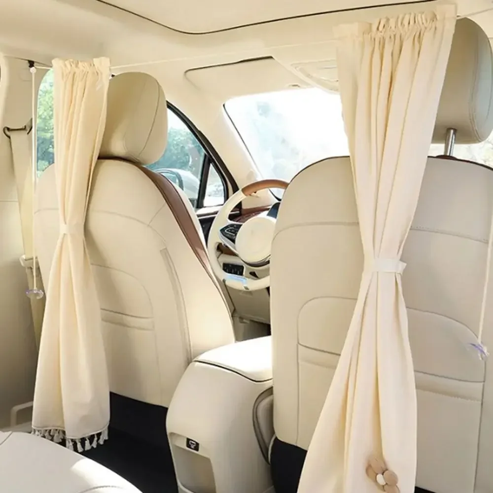Cotton Cloth Car Divider Curtain - Light Blocking Retractable Privacy Partition for Car, Portable & Convenient Foldable Design