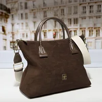 Sac à main en daim léger de luxe pour femmes, nouvelle collection été, couleur unie tendance, grande capacité, sac bandoulière, style rétro, sac à main haut de gamme 4