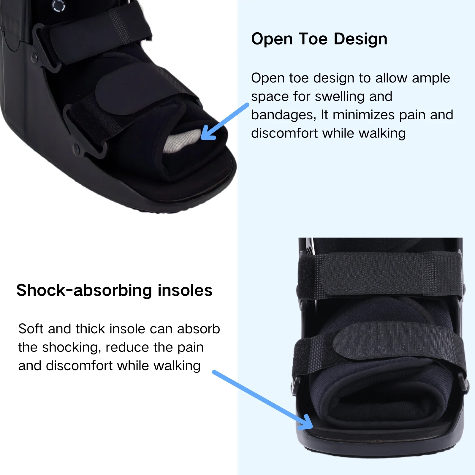 Short Air Walking Fracture Boot, Medical Inflatable Orthotic Boot for Broken Foot Fractures Sprains and Ankle Injuries 4