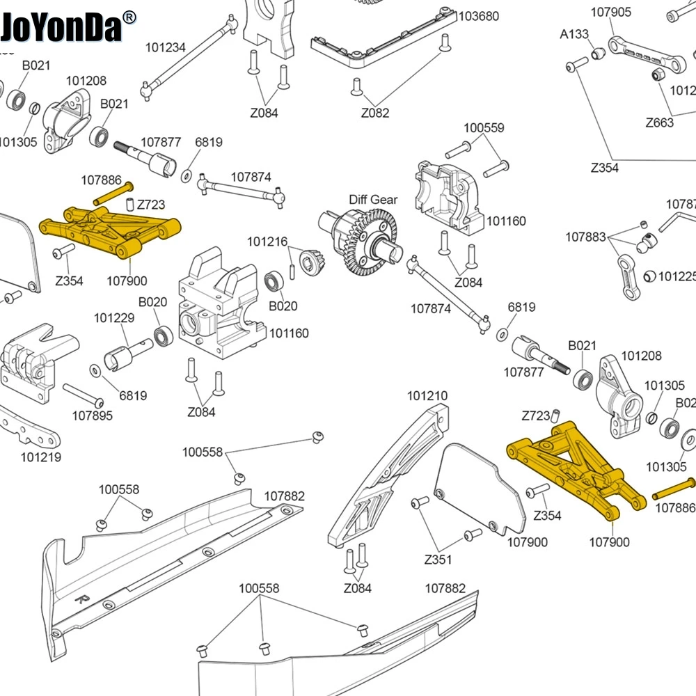 107899 #107900 Aluminum Front Rear Lower Suspension Arm for