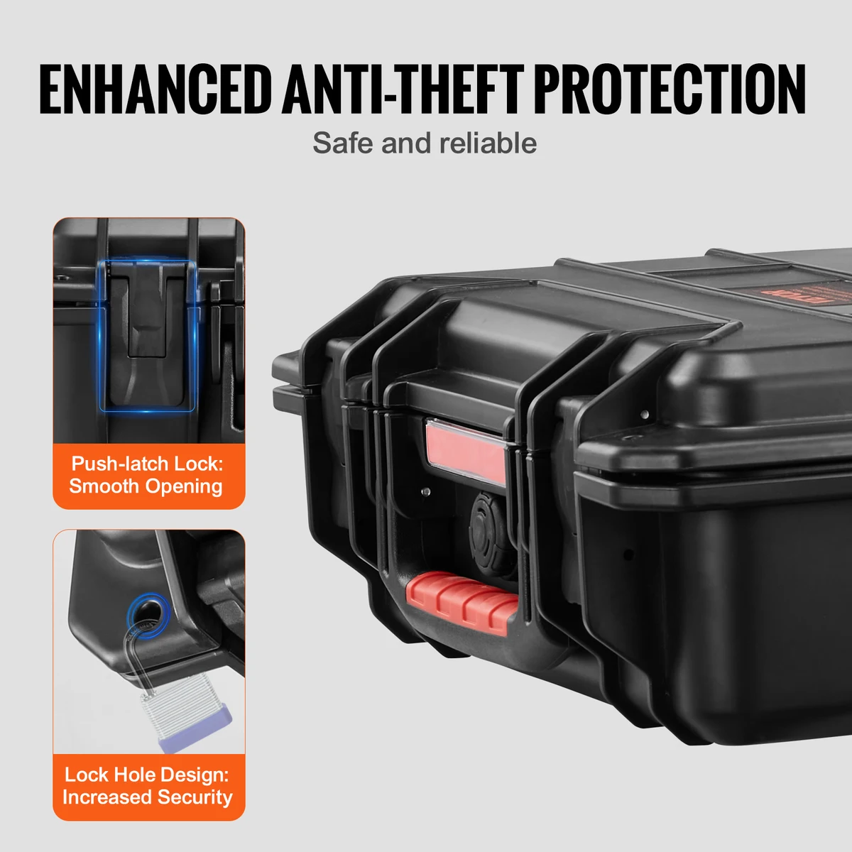 SucceBuy  IP67 Weatherproof Hard Case Heavy Duty Protective Case w/ Pre-cut Foam and Handles for Travel Hunting Military Cameras — view 5