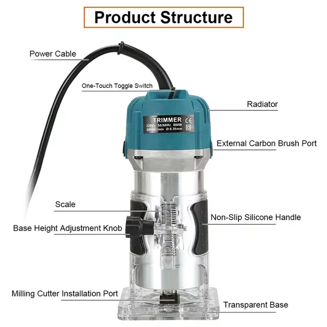 강력하고 다목적인 목재 라우터 전기 트리머로 목공 작업에 혁명을 일으키세요!