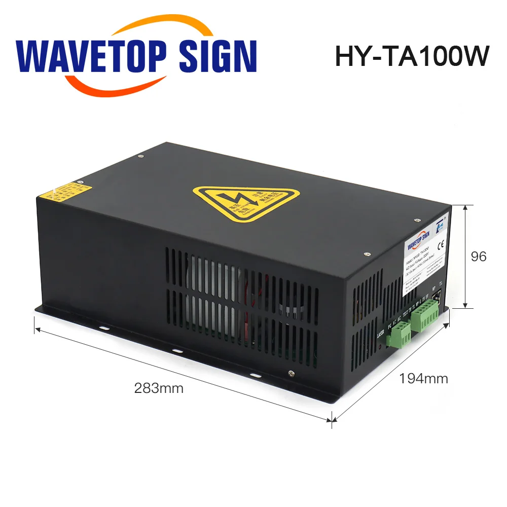 WaveTopSign CO2 레이저 전원 공급 장치 HY-TA100, CO2 레이저 조각 및 절단기, 장기 보증, 100W