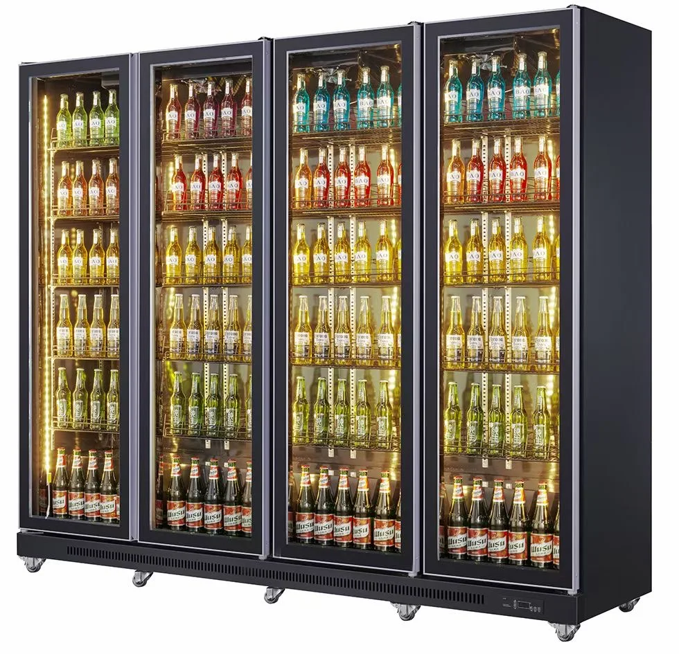 Large Single-Temperature Wine Cooler Glass Door For Bar Bottle Beer Beverage Display Showcase