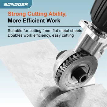 Drill Attachment Metal Nibbler Sheet Metal Cutter – Heavy‑Duty Electric Shear 360° Pivoting Head Universal Burr‑Free DIY Tool 4