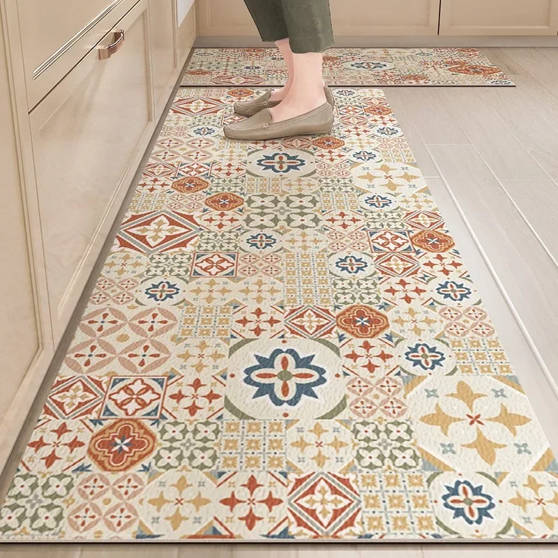 Kitchen Floor Mat Waterproof Non-slip Carpet Oil-proof Rug Home Decoration Leather No-wash Long Area Rugs Alfombra De Cocina 3