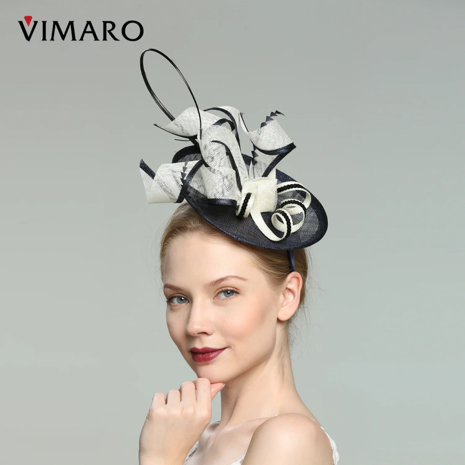 

Синие женские вуалетки VIMARO Sinamay, шляпы для женщин, Свадебная и церковная Шляпа Дерби для женщин