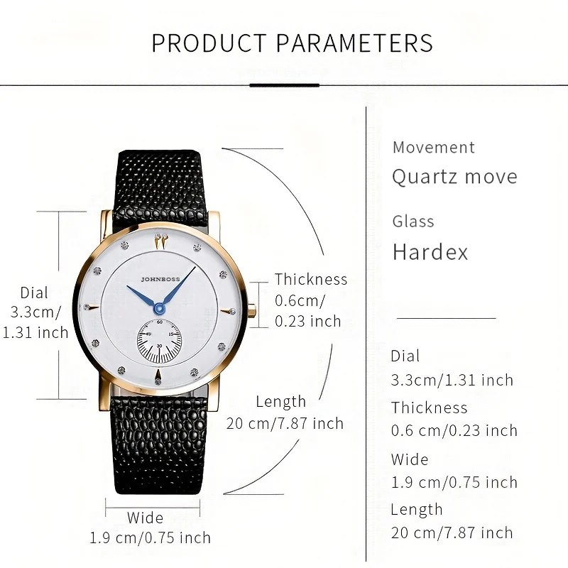 ساعة JS دائرية رفيعة من مادة الفولاذ المقاوم للصدأ...