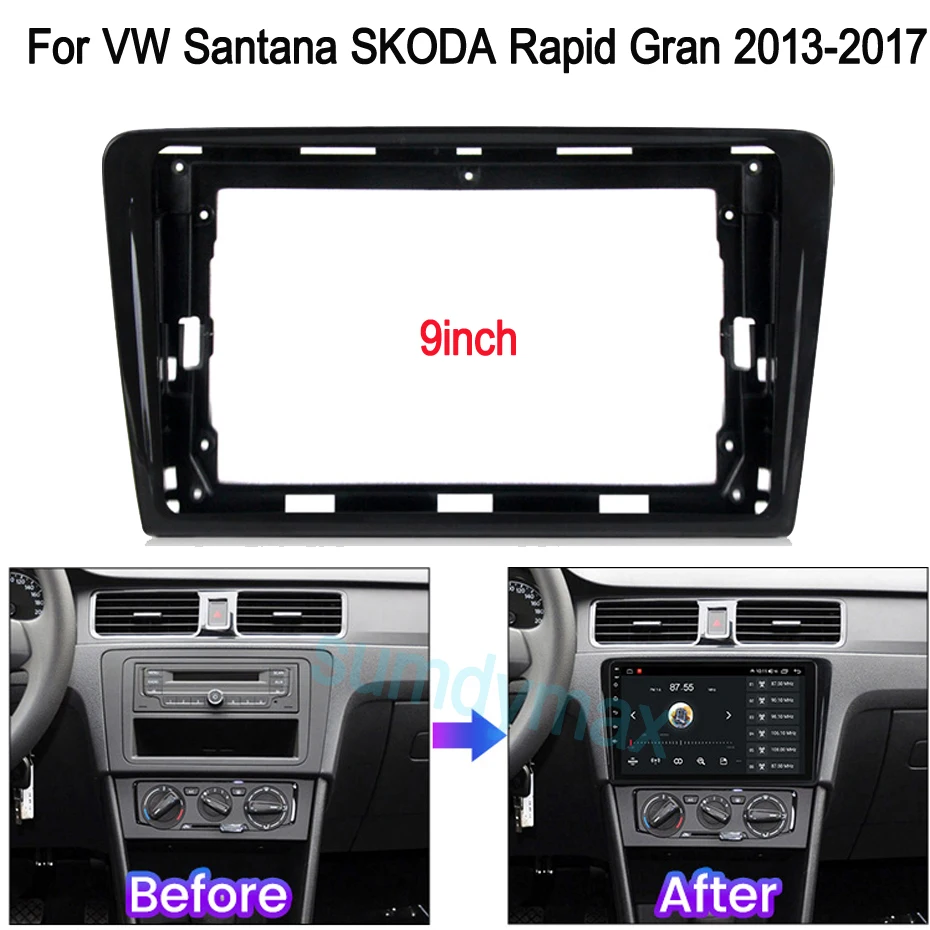

Рамка для автомагнитолы, 9 дюймов, 2 Din, для VW Santana SKODA Rapid Gran 2013-2017