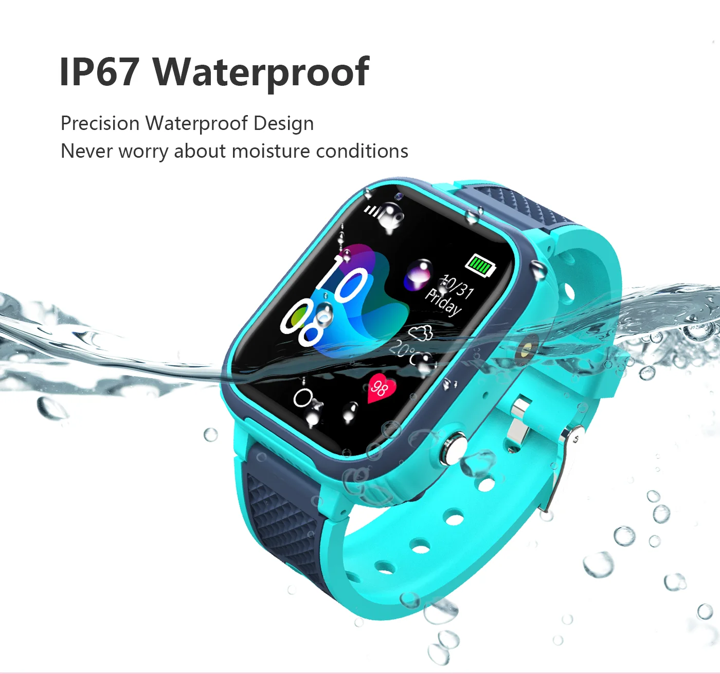 Kids Smart Watch 4G Video Phone Call Water Resistant GPS Tracker For iOS  Android