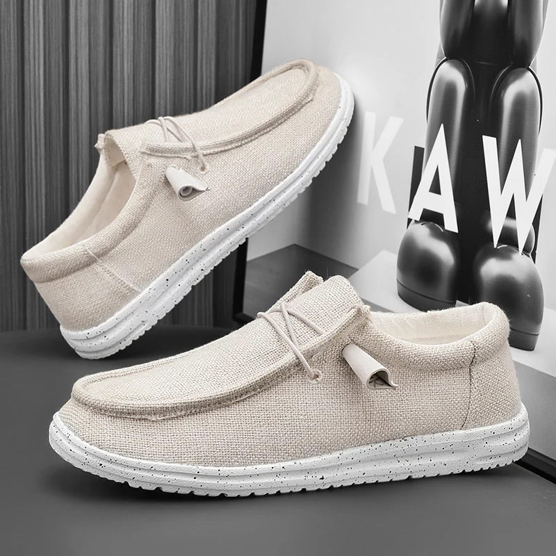 Men Casual Shoes Breathable Lightweight Slip-On Flats Simple Comfortable Solid Color Soft Sole Shoes Men Shose For Sale Loafers - 3