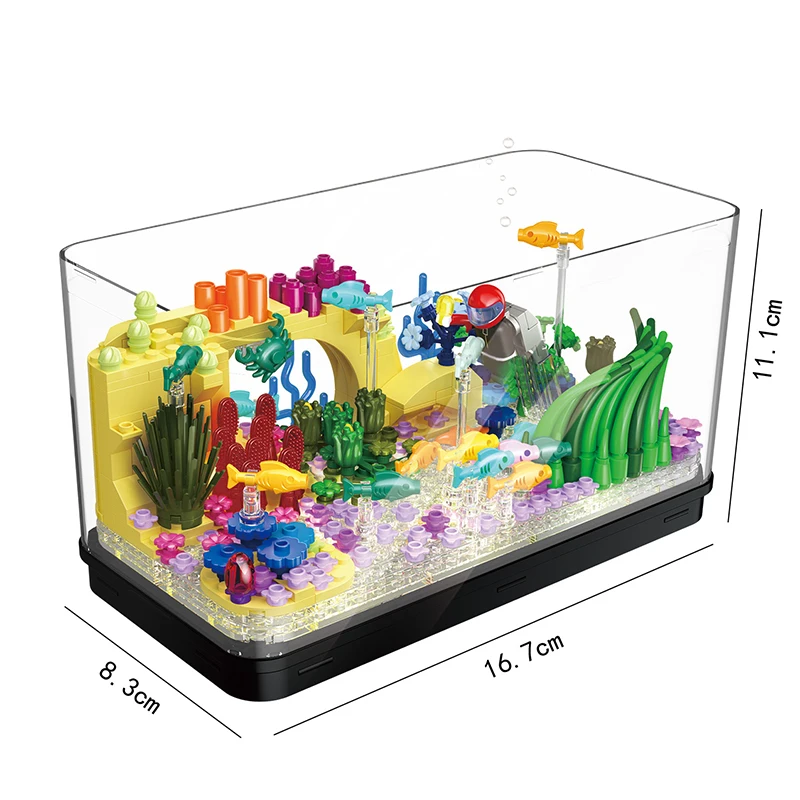 

MOC City Creative Idea Ocean Exploration Aquarium with LED lights Building Blocks Bricks Accessories DIY Toys for children gifts