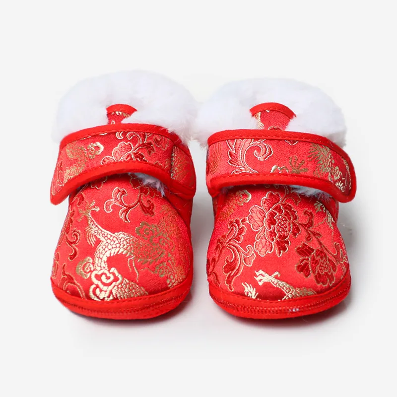 Baby Chinese Style Traditional Infant Shoes Toddler Casual Shoes Warm Winter First Walkers Shoes New Year 6