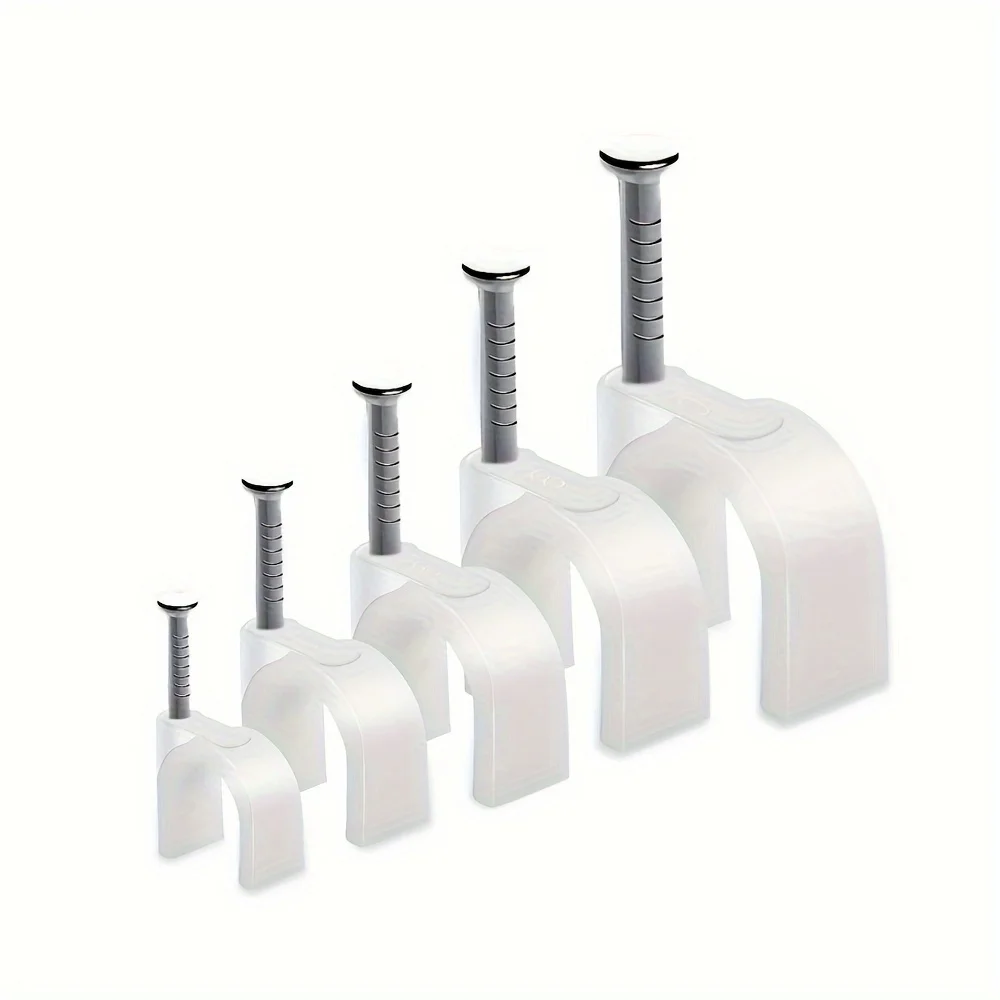 Cable Clip Cable Pipe Clamp Cable Organizer 100 Cable Clamps with Steel Nails 4/5/6/8/10mm