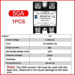 Enhanced Single Phase Control Solid State Voltage Regulator with Potentiometer Integration - SSR - VA 50A